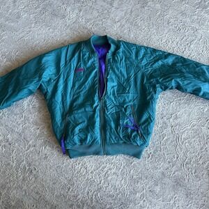 Vintage Columbia Reversible Ski Jacket Women Size‎ Small Teal/Purple